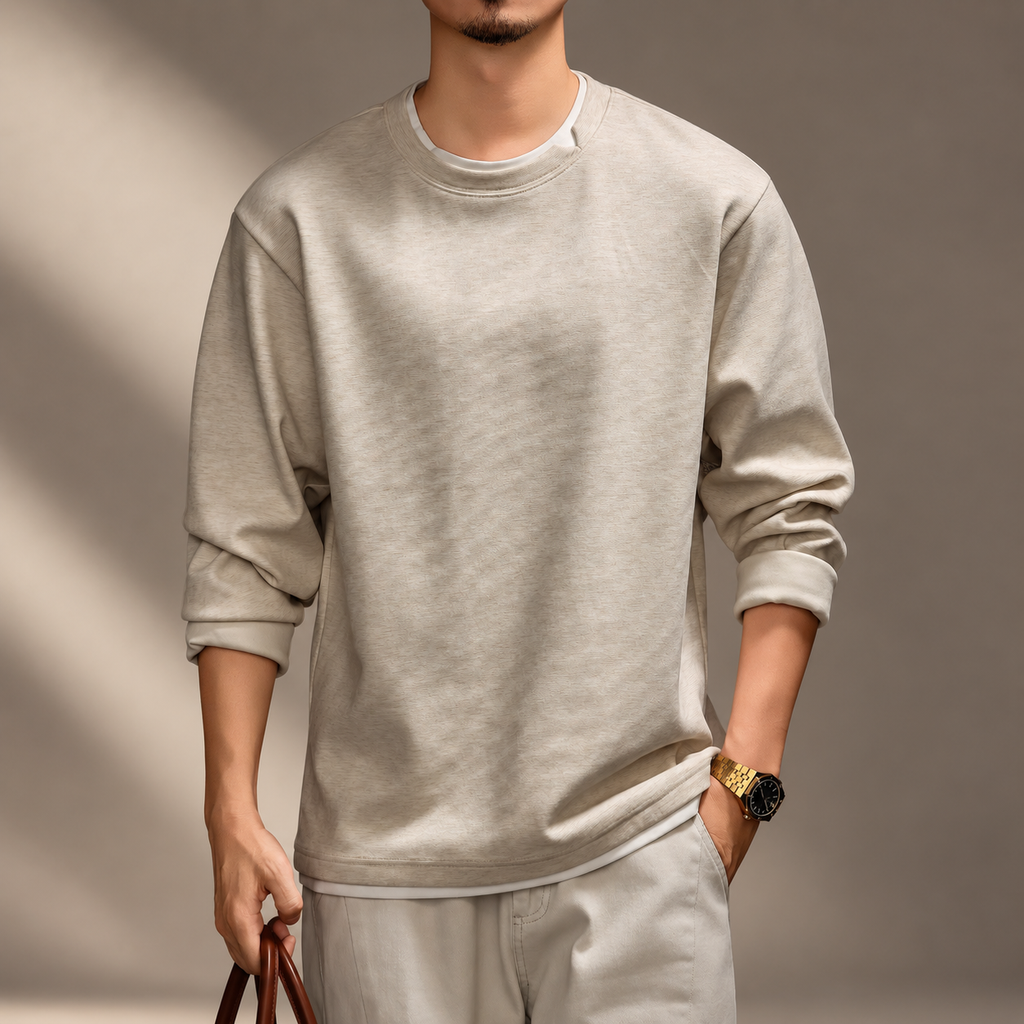 Riverton Relaxed Fit Textured Crewneck Sweatshirt