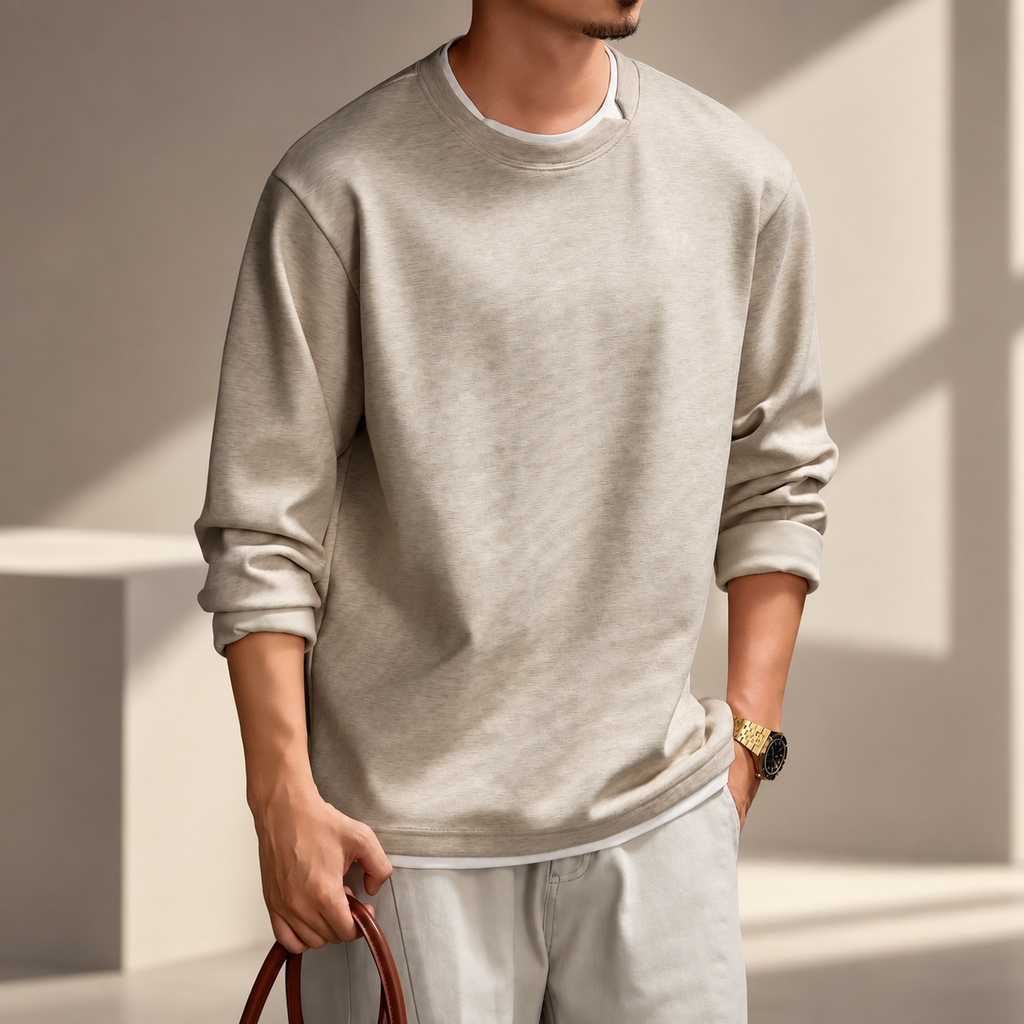 Riverton Relaxed Fit Textured Crewneck Sweatshirt