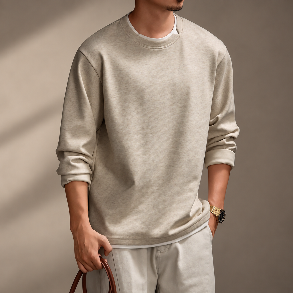Riverton Relaxed Fit Textured Crewneck Sweatshirt