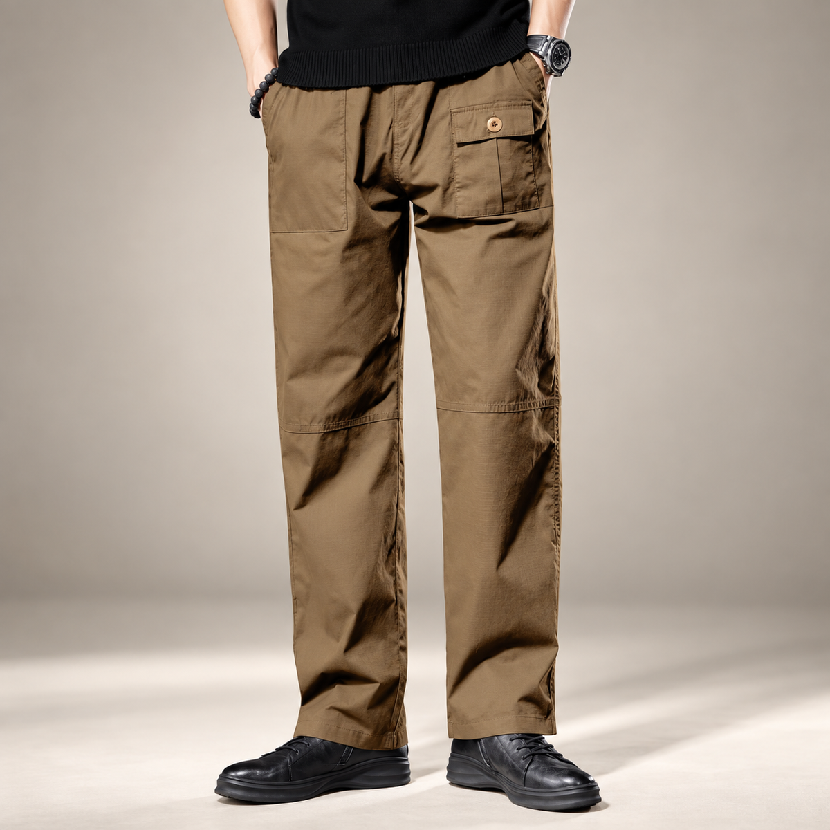 Thierry Men’s Relaxed Straight-Leg Utility Cargo Pants