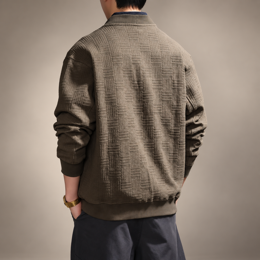 Frederick Men’s V-Neck Textured Knit Button Cardigan