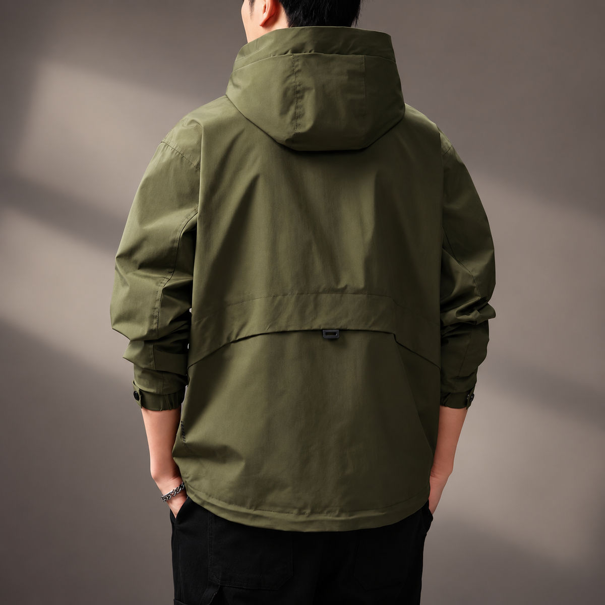 Callum Men's Zip-Front Technical Hooded Jacket