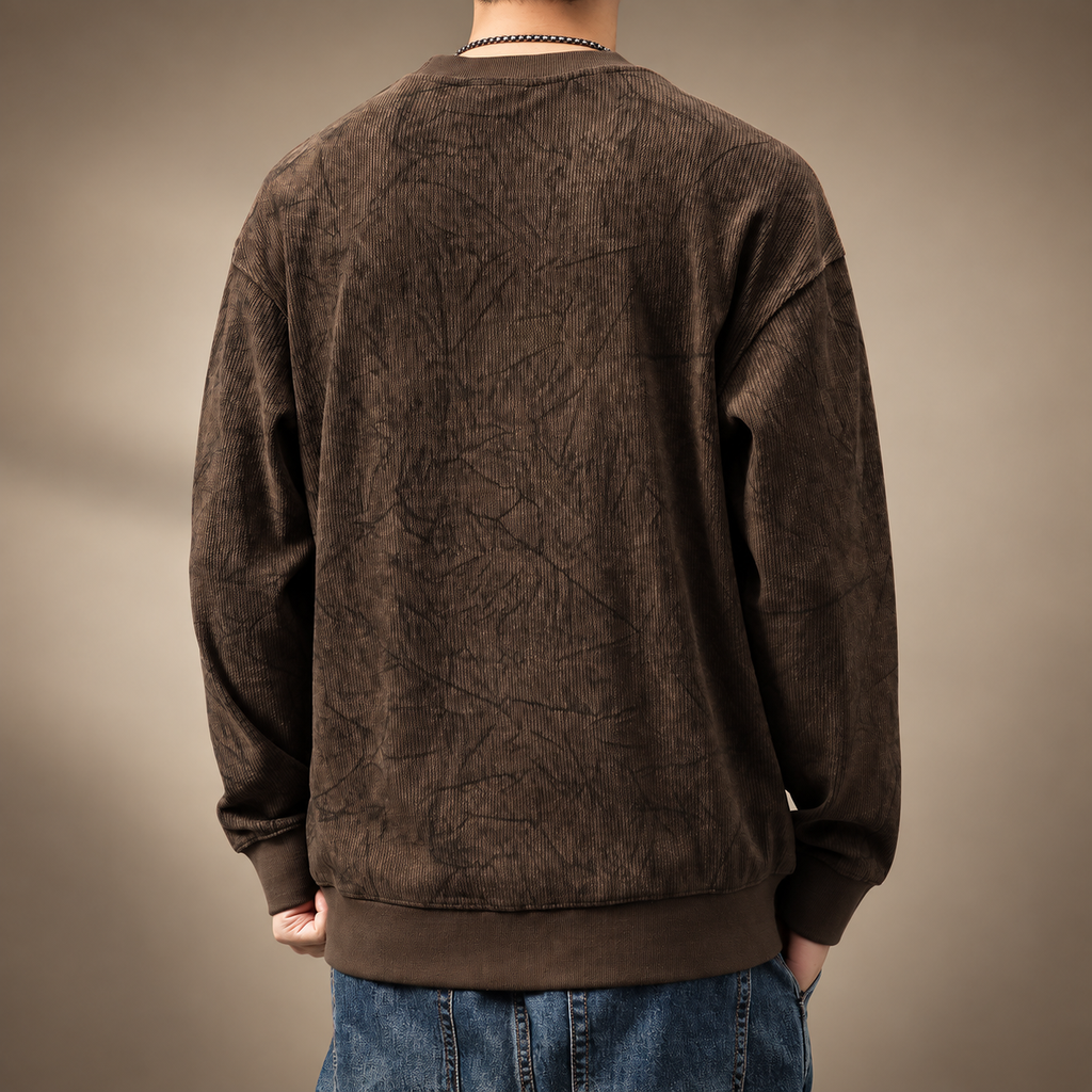 Bastien Men's Textured Pocket Crewneck Sweatshirt