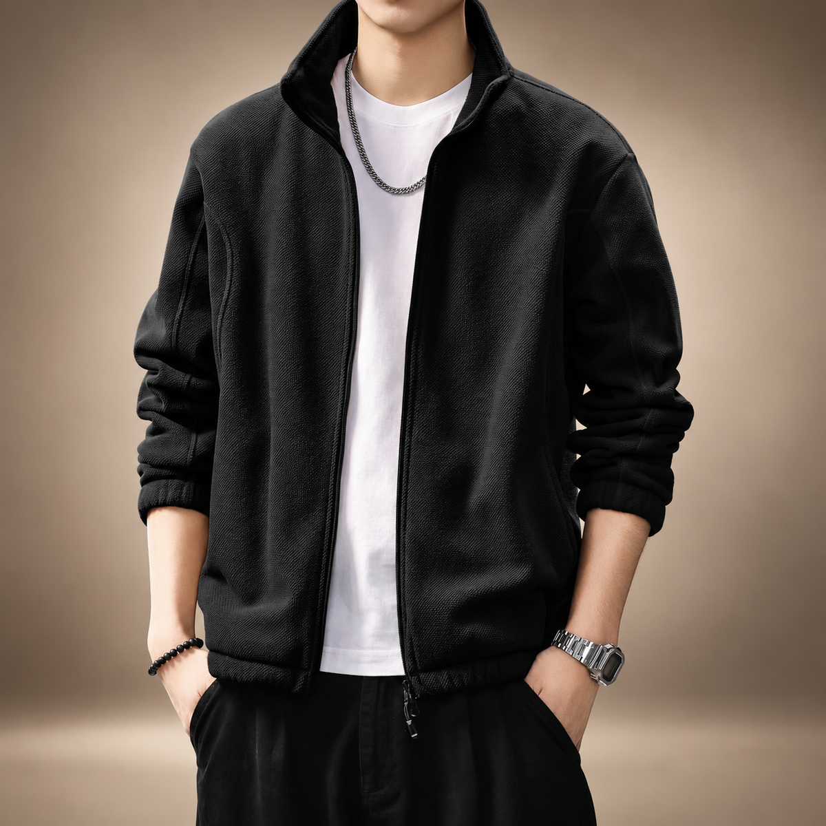 Wexford Men's Casual Textured Zip-Up Jacket