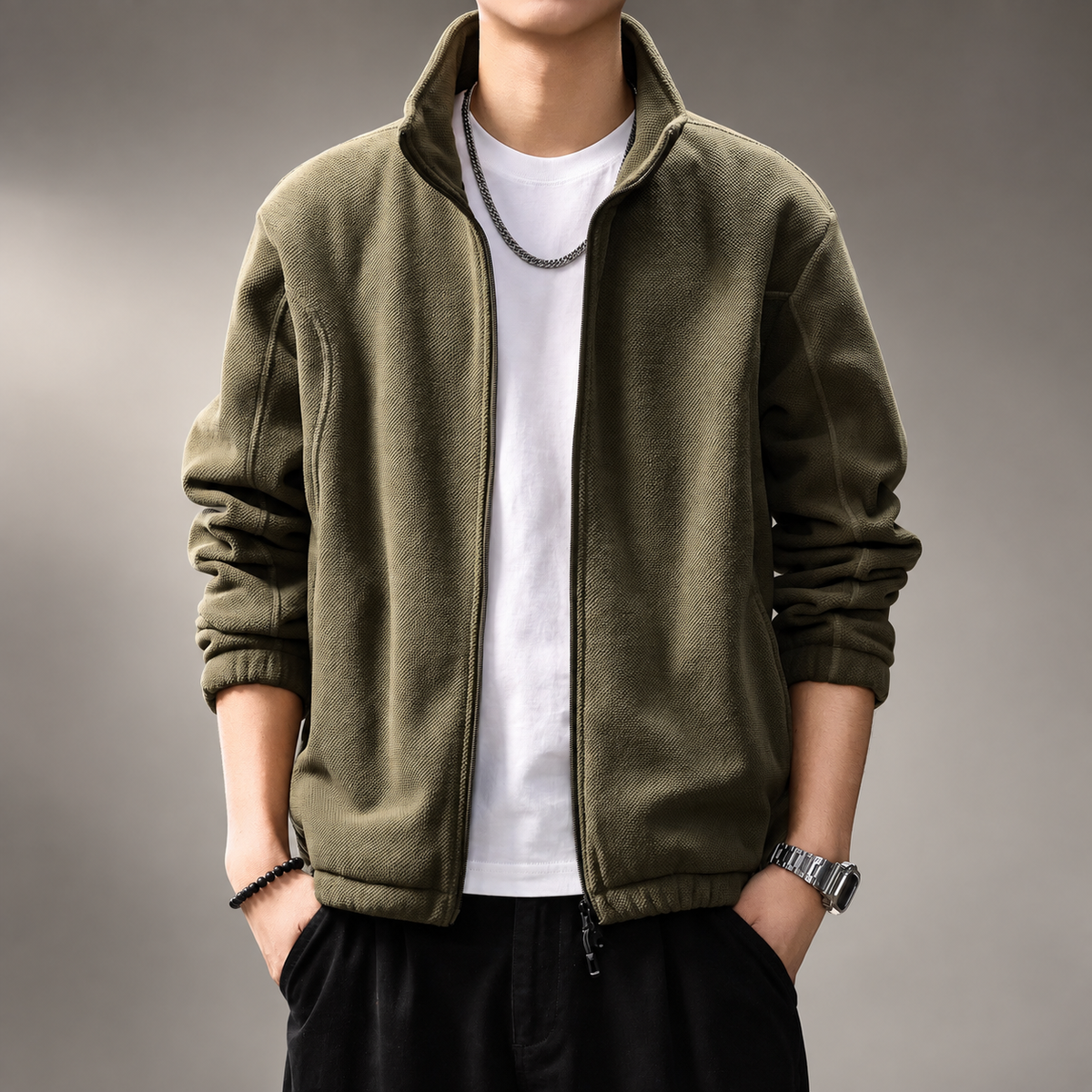 Wexford Men's Casual Textured Zip-Up Jacket