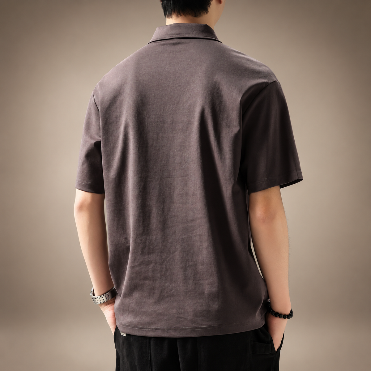 Dorian Men’s Short Sleeve Polo Shirt with Rivet Seam Detail