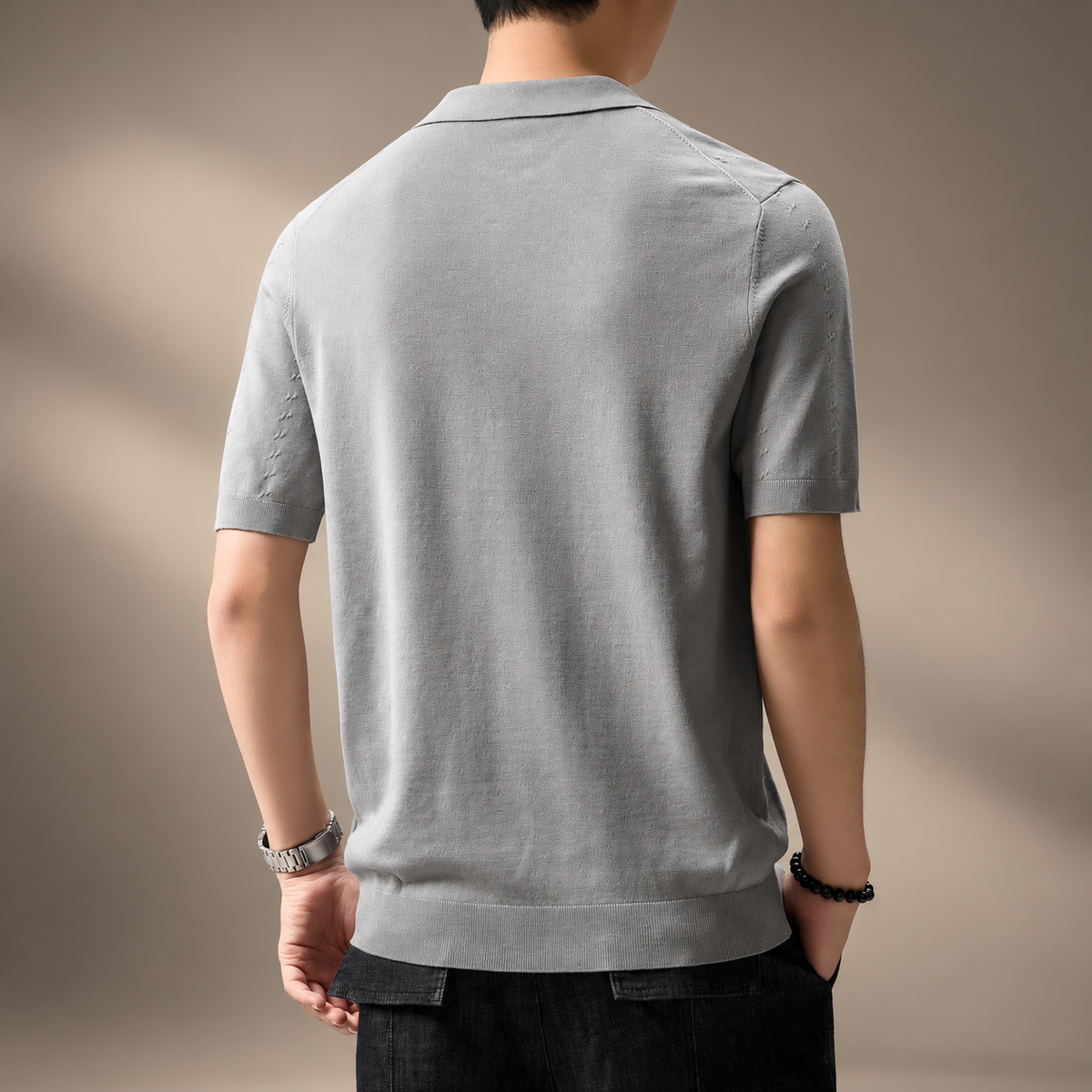 Lorenzo Men’s Short Sleeve Zip Polo