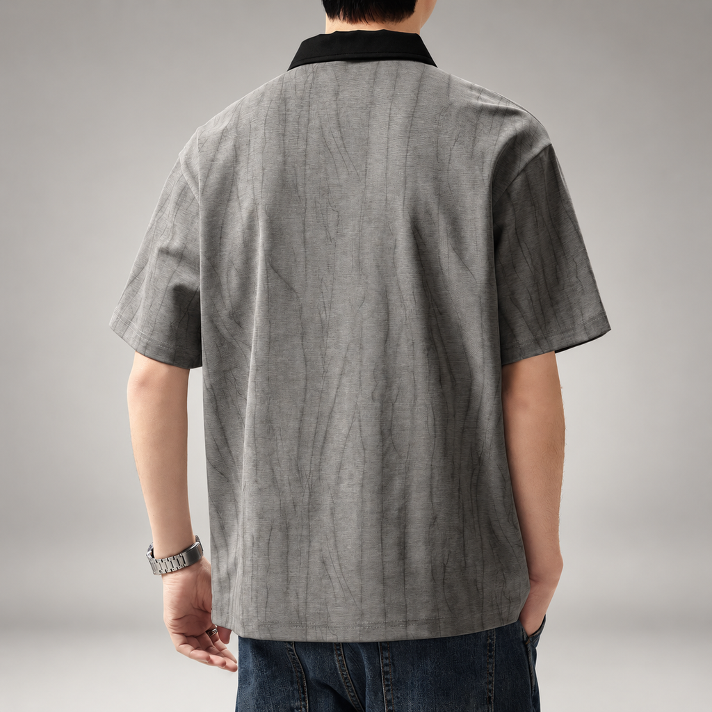 Vittorio Men's Textured Colorblock Polo Shirt