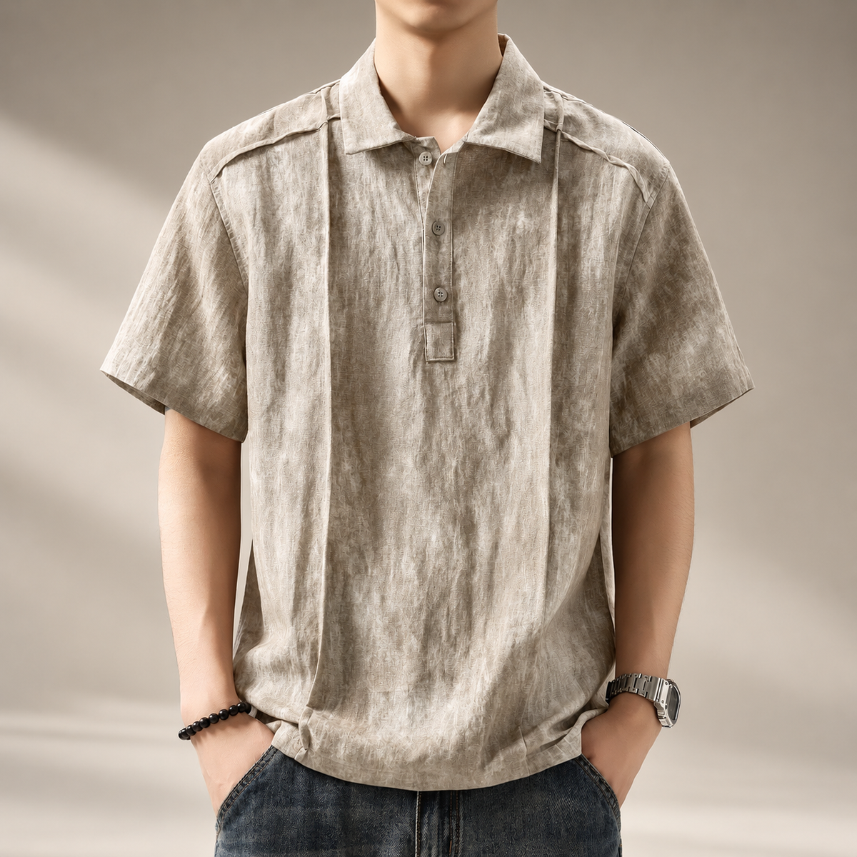 Jacob Men’s Relaxed Textured Polo Shirt