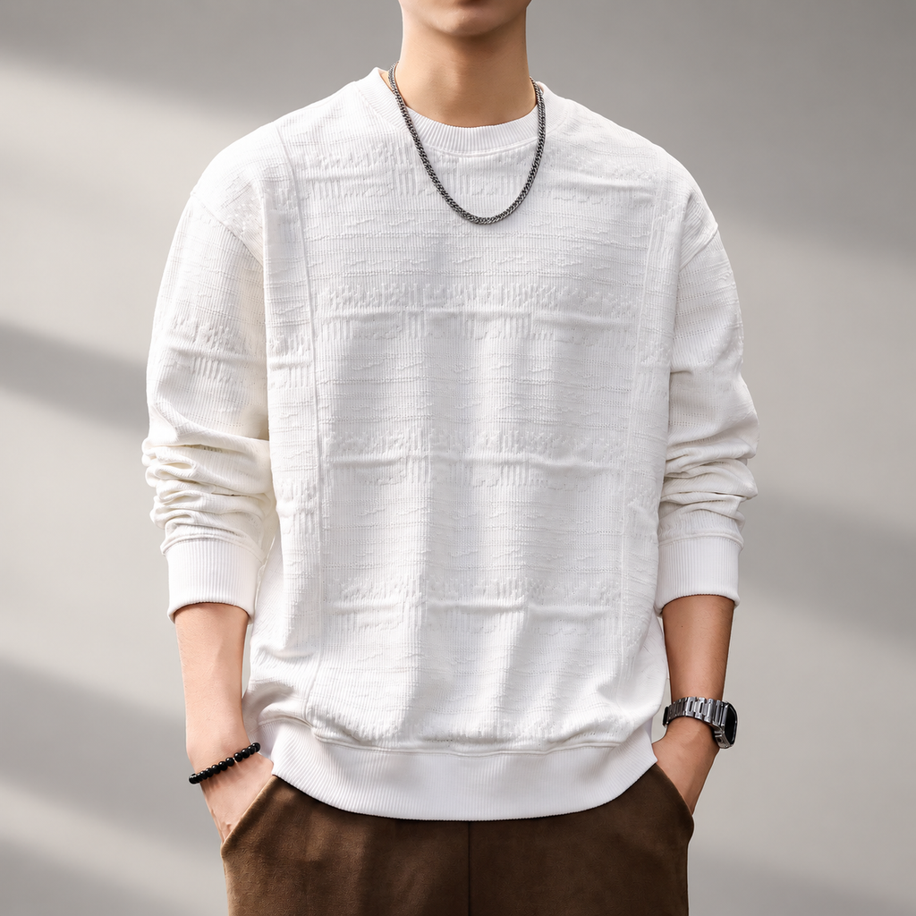 Bastien Men’s Textured Knit Crewneck Sweater