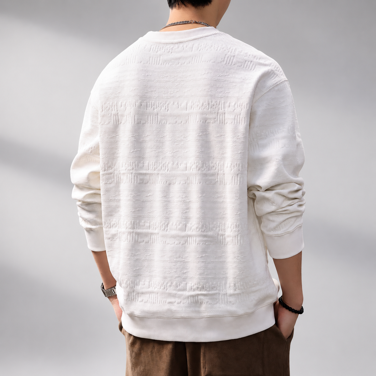 Bastien Men’s Textured Knit Crewneck Sweater