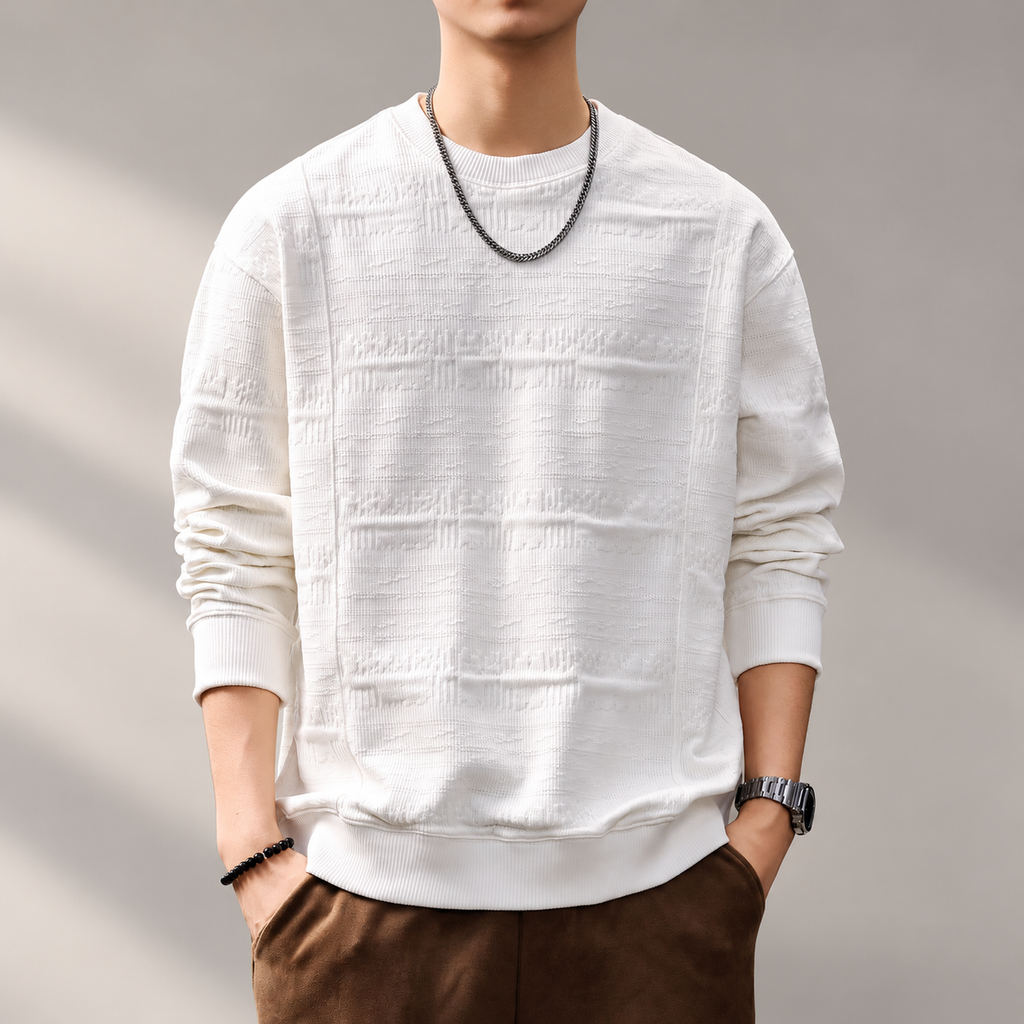 Bastien Men’s Textured Knit Crewneck Sweater