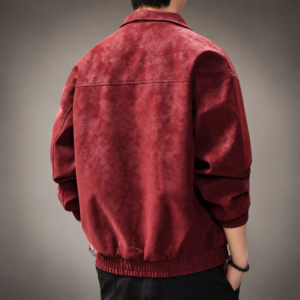 Bennett Men's Suede-Look Zip Bomber Jacket