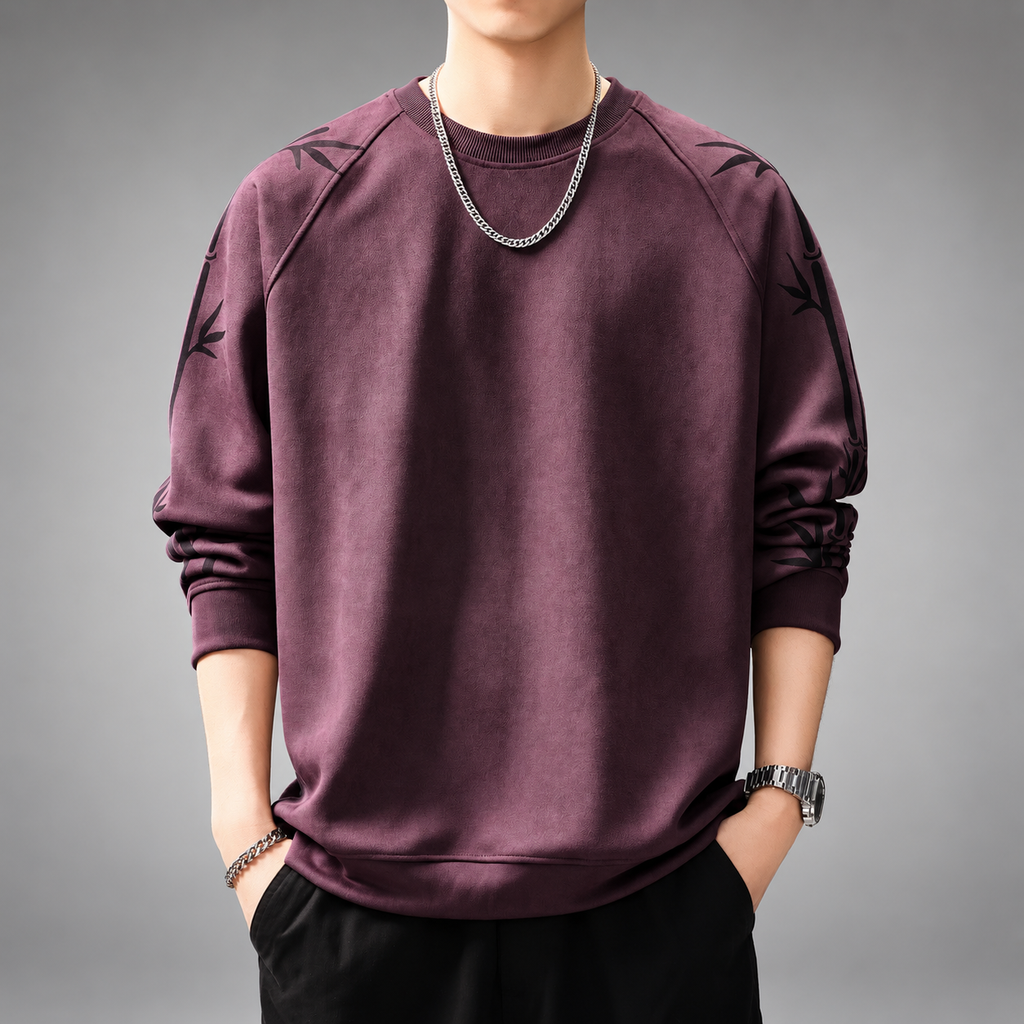Callum Men’s Bamboo Print Crewneck Sweatshirt
