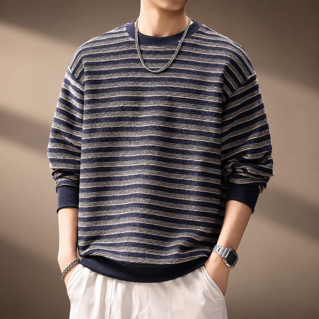 Callum Men's Relaxed Fit Striped Knit Pullover