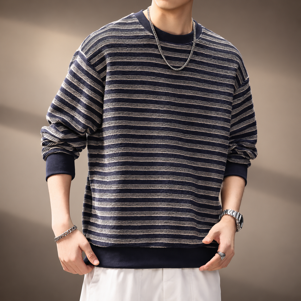 Callum Men's Relaxed Fit Striped Knit Pullover