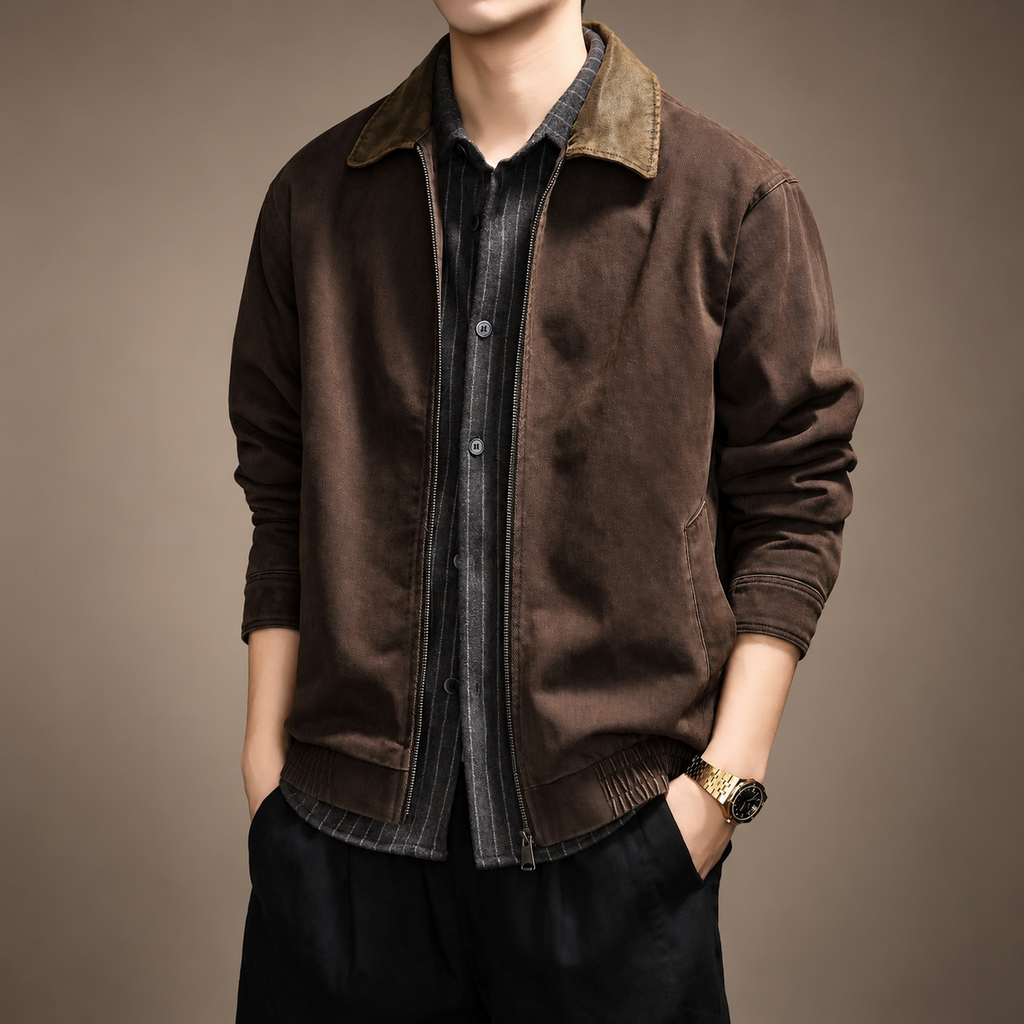 Lucien Men’s Casual Textured Layering Jacket