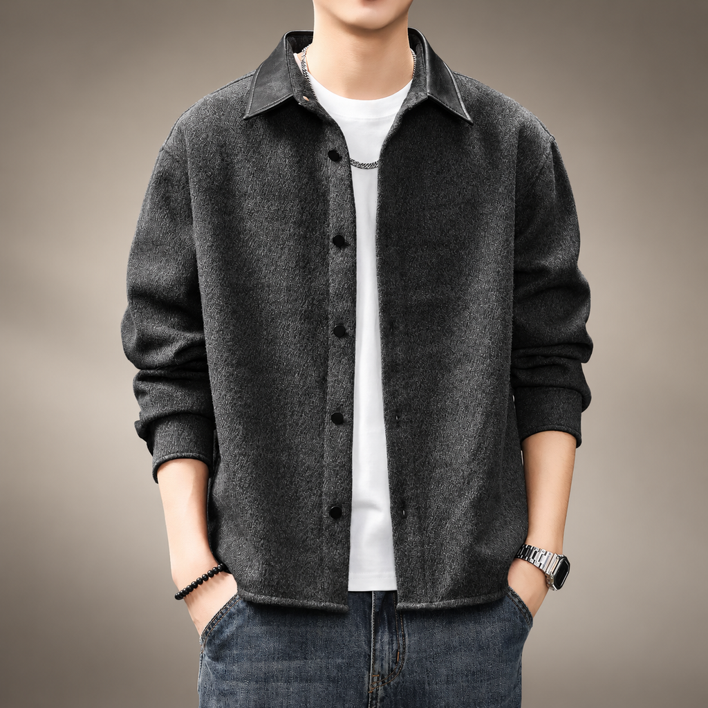 Lucien Men’s Casual Textured Layering Jacket