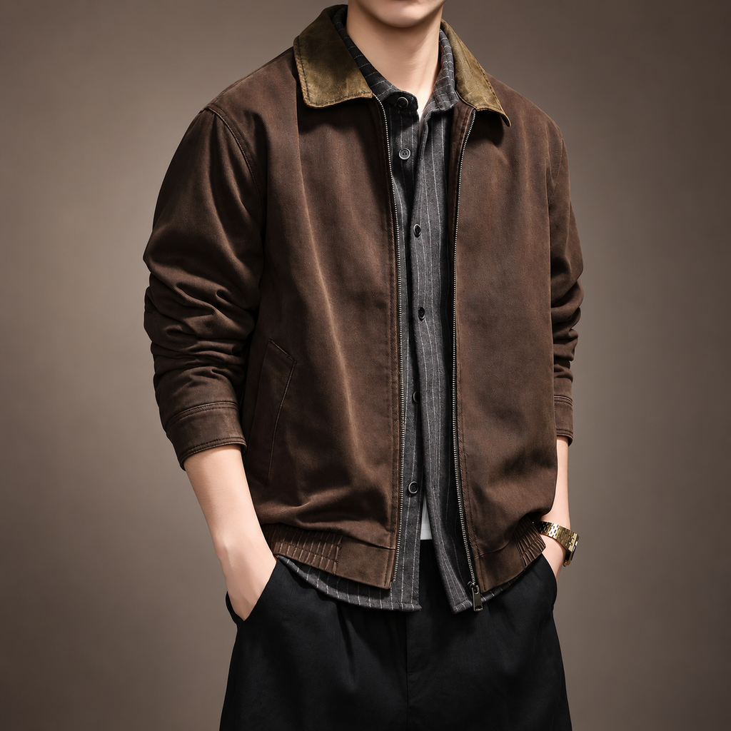 Lucien Men’s Casual Textured Layering Jacket