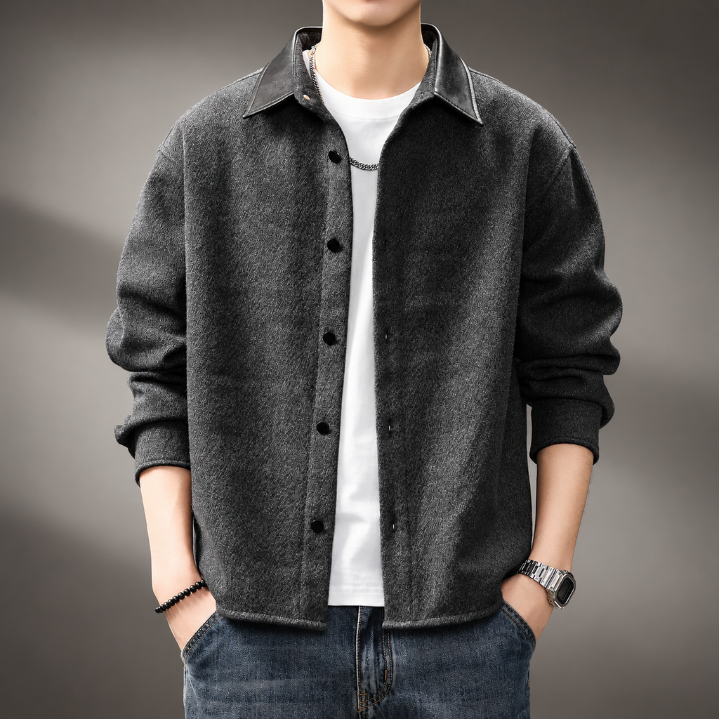 Lucien Men’s Casual Textured Layering Jacket