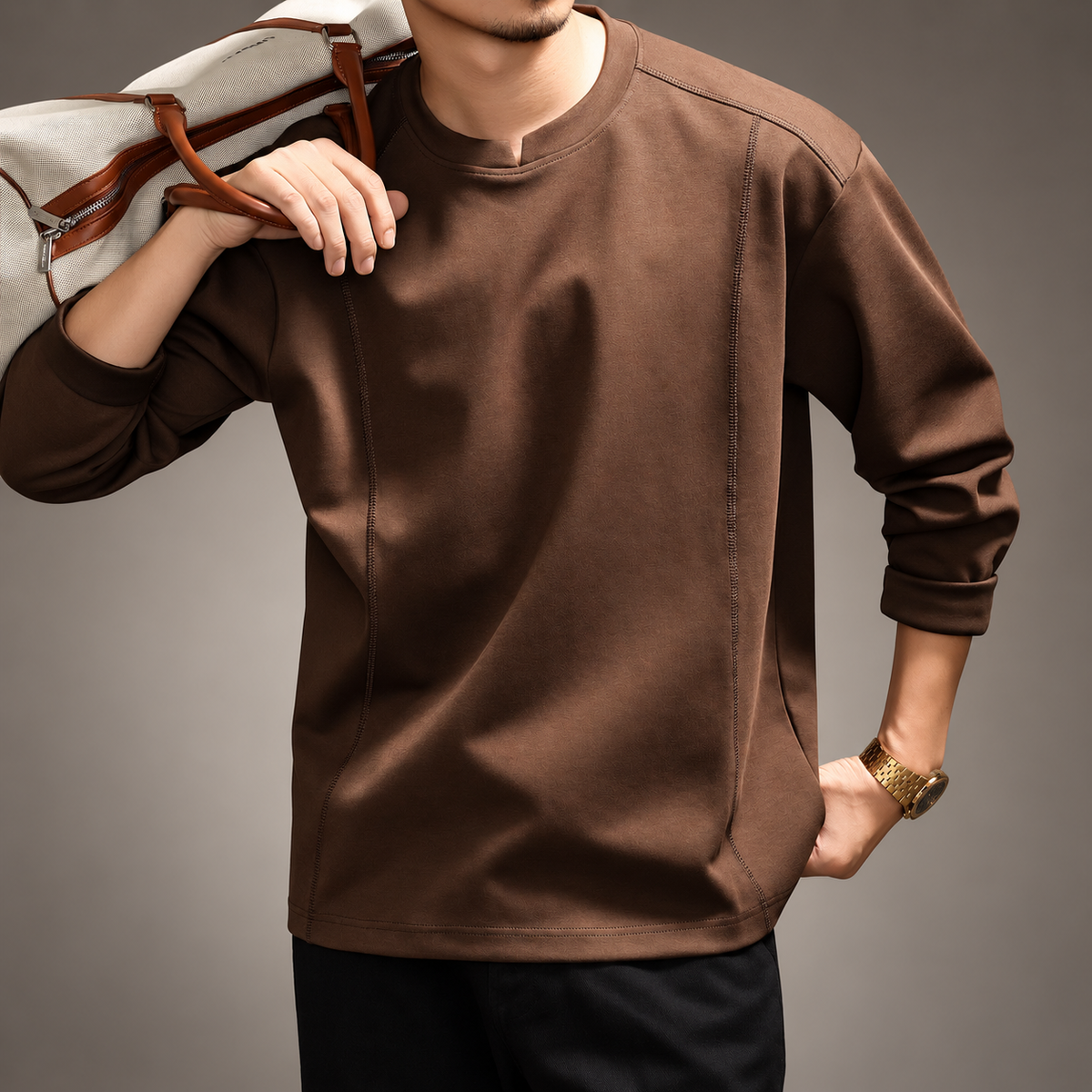 Riley Panel Seam Casual Sweatshirt