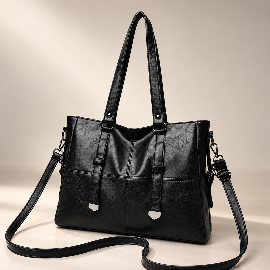 Otilia Textured Tote Shoulder Bag with Adjustable Crossbody Strap