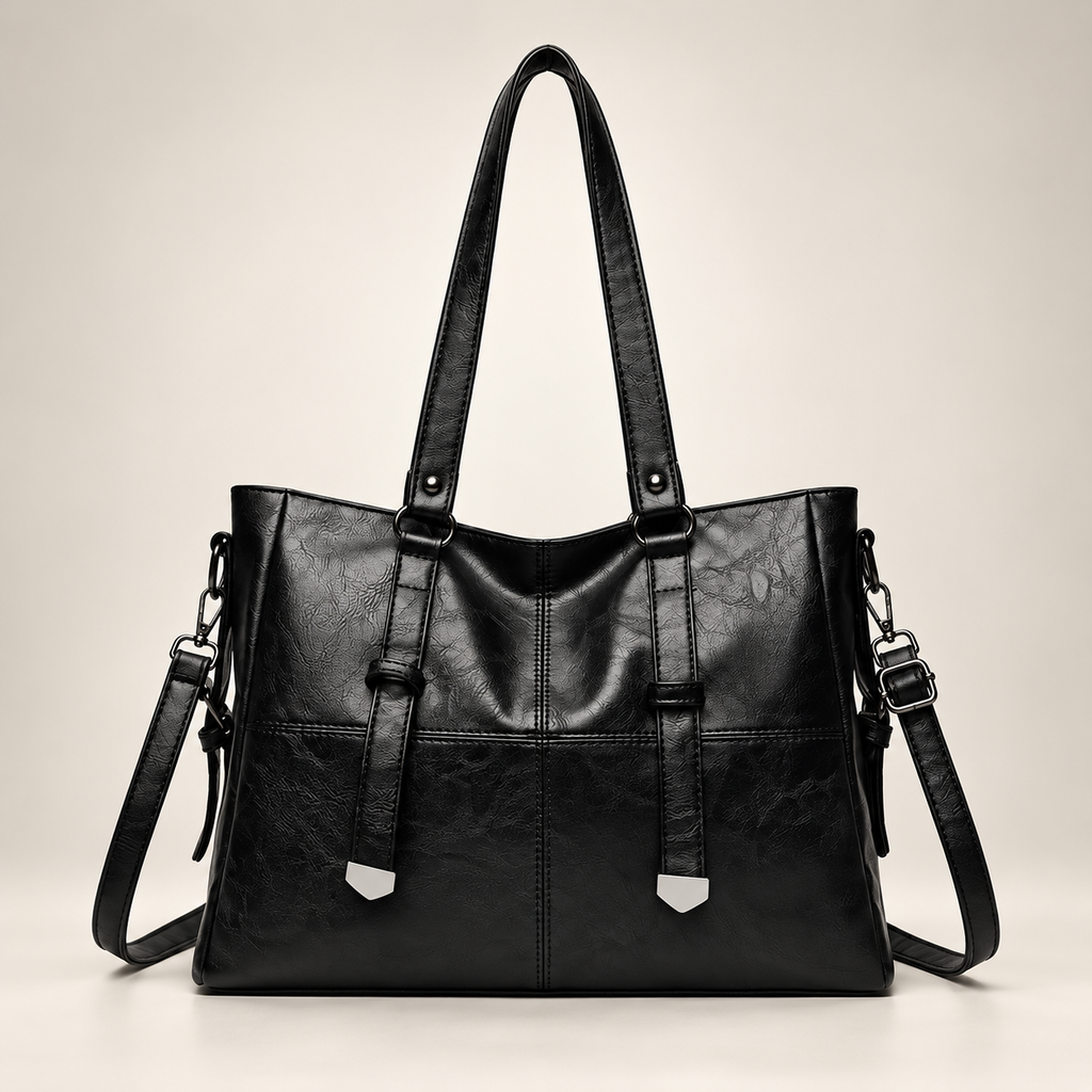 Otilia Textured Tote Shoulder Bag with Adjustable Crossbody Strap