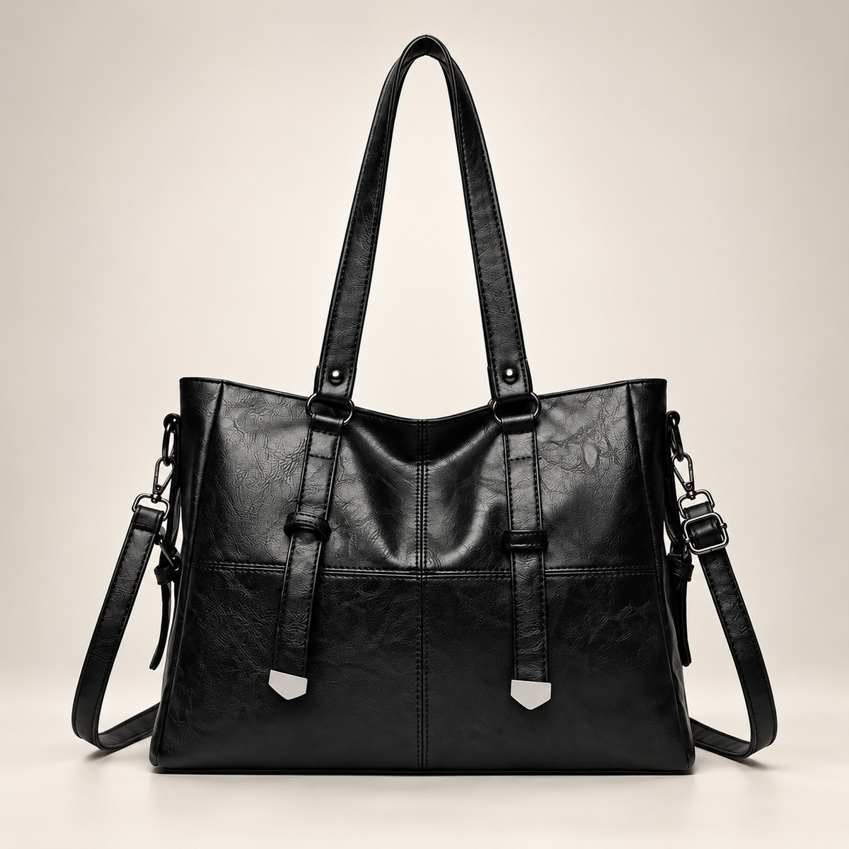 Otilia Textured Tote Shoulder Bag with Adjustable Crossbody Strap