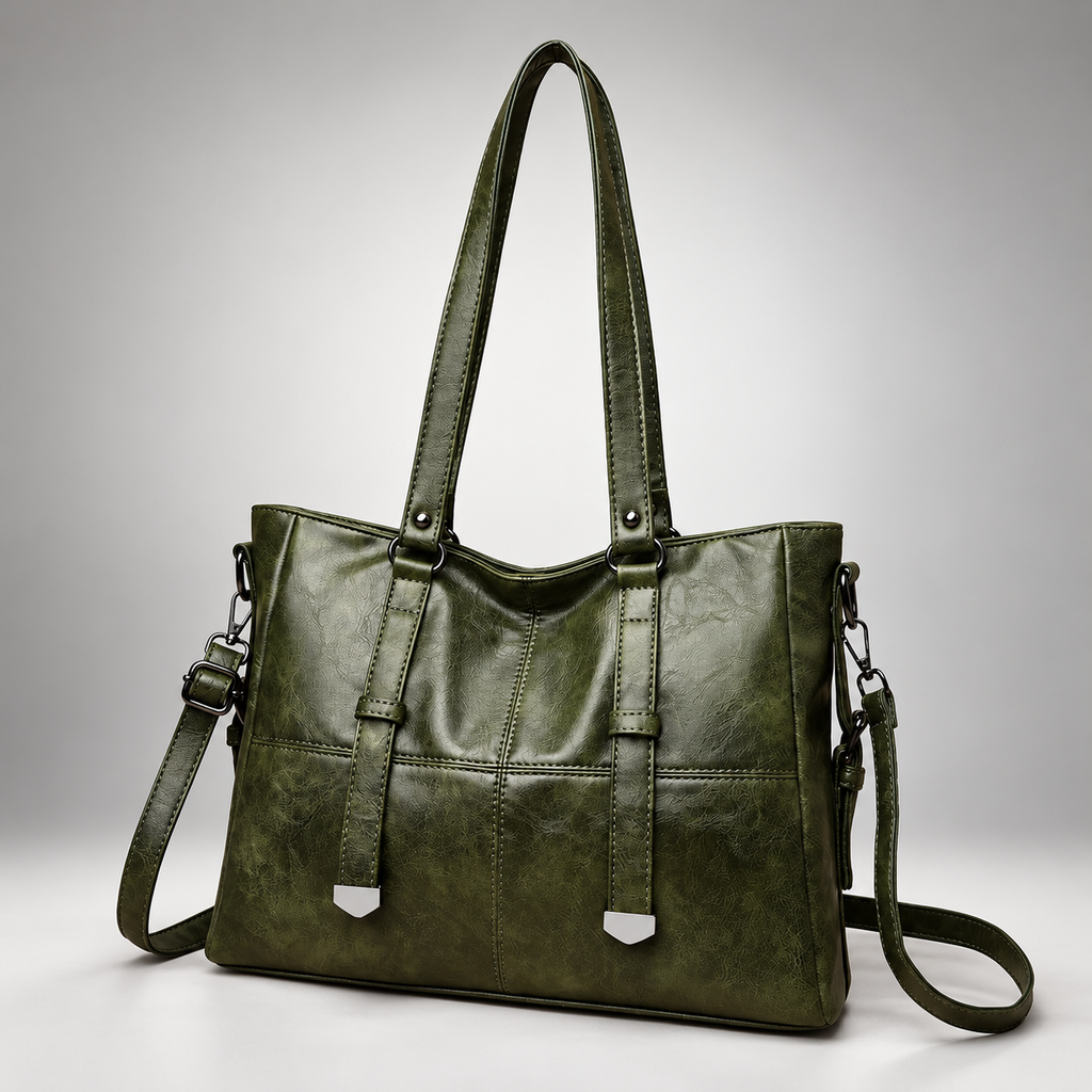 Otilia Textured Tote Shoulder Bag with Adjustable Crossbody Strap