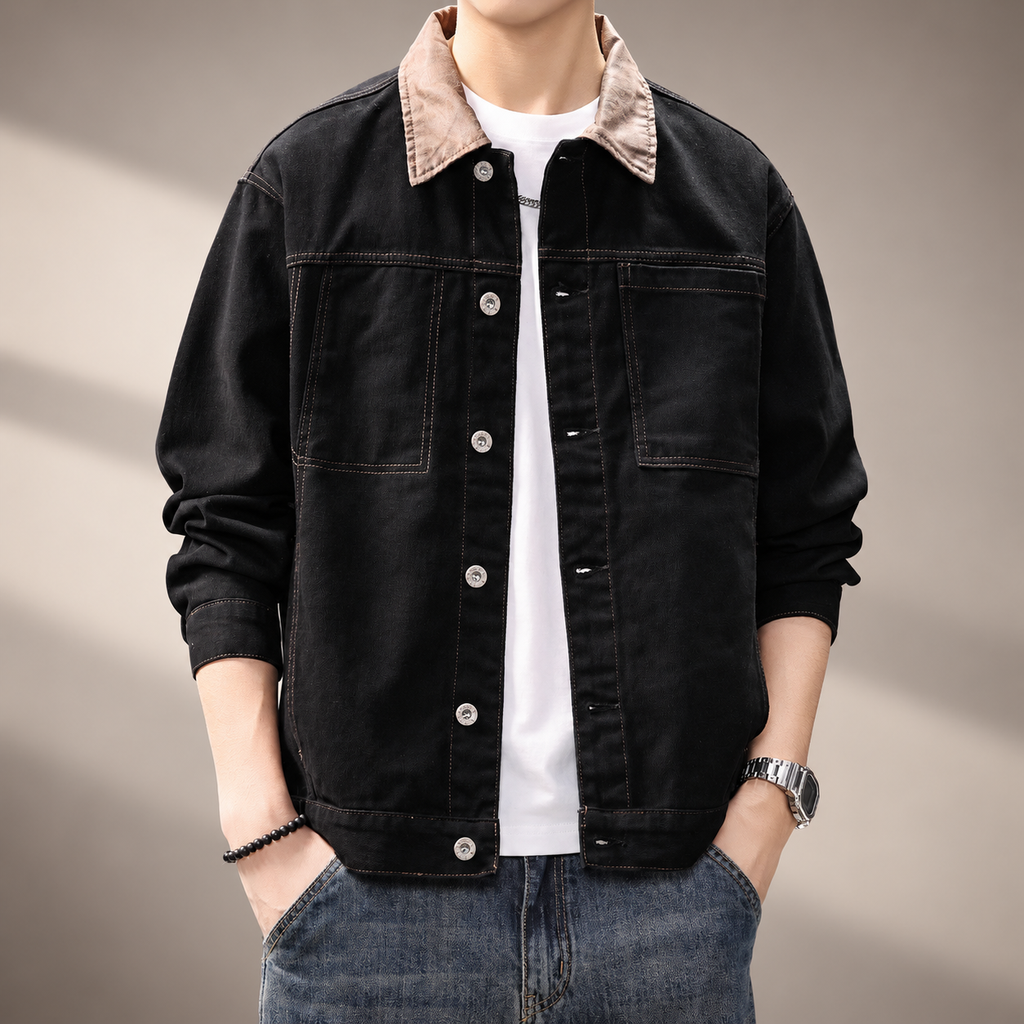 Dorian Contrast Collar Denim Jacket