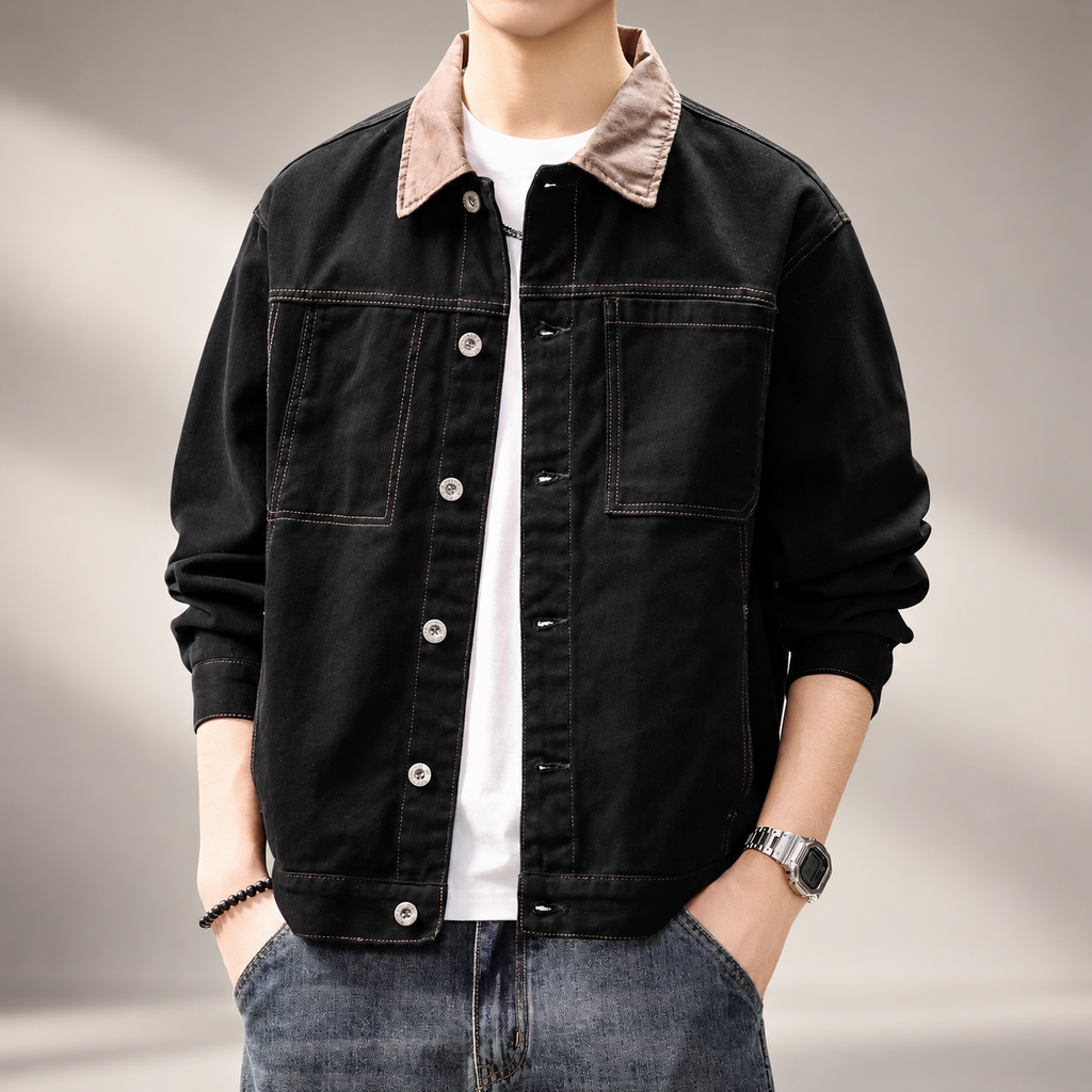 Dorian Contrast Collar Denim Jacket