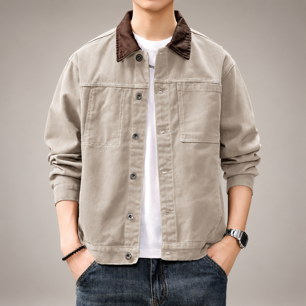 Dorian Contrast Collar Denim Jacket