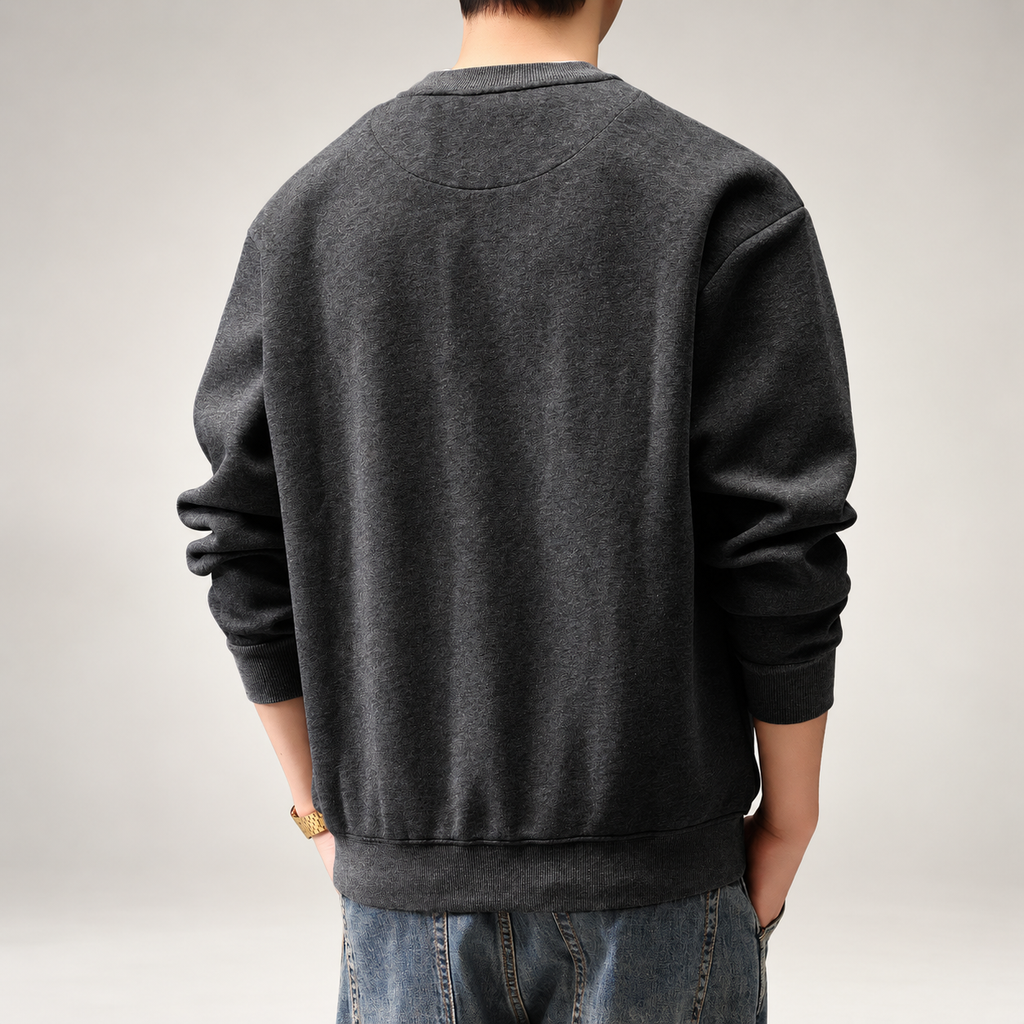 Venturo Men's Henley Neck Pullover Sweatshirt