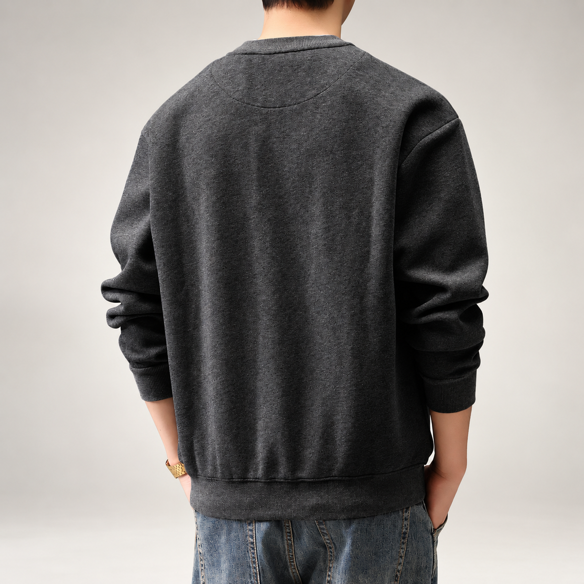 Venturo Men's Henley Neck Pullover Sweatshirt