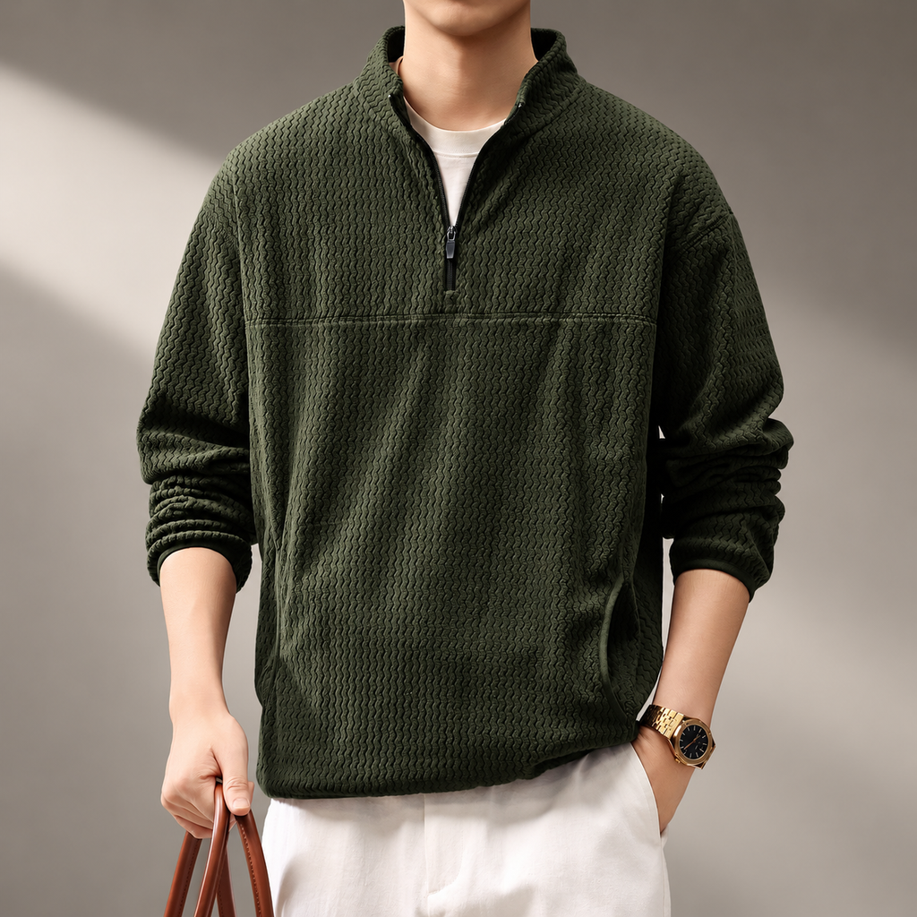Sullivan Men’s Textured Quarter-Zip Pullover Sweater
