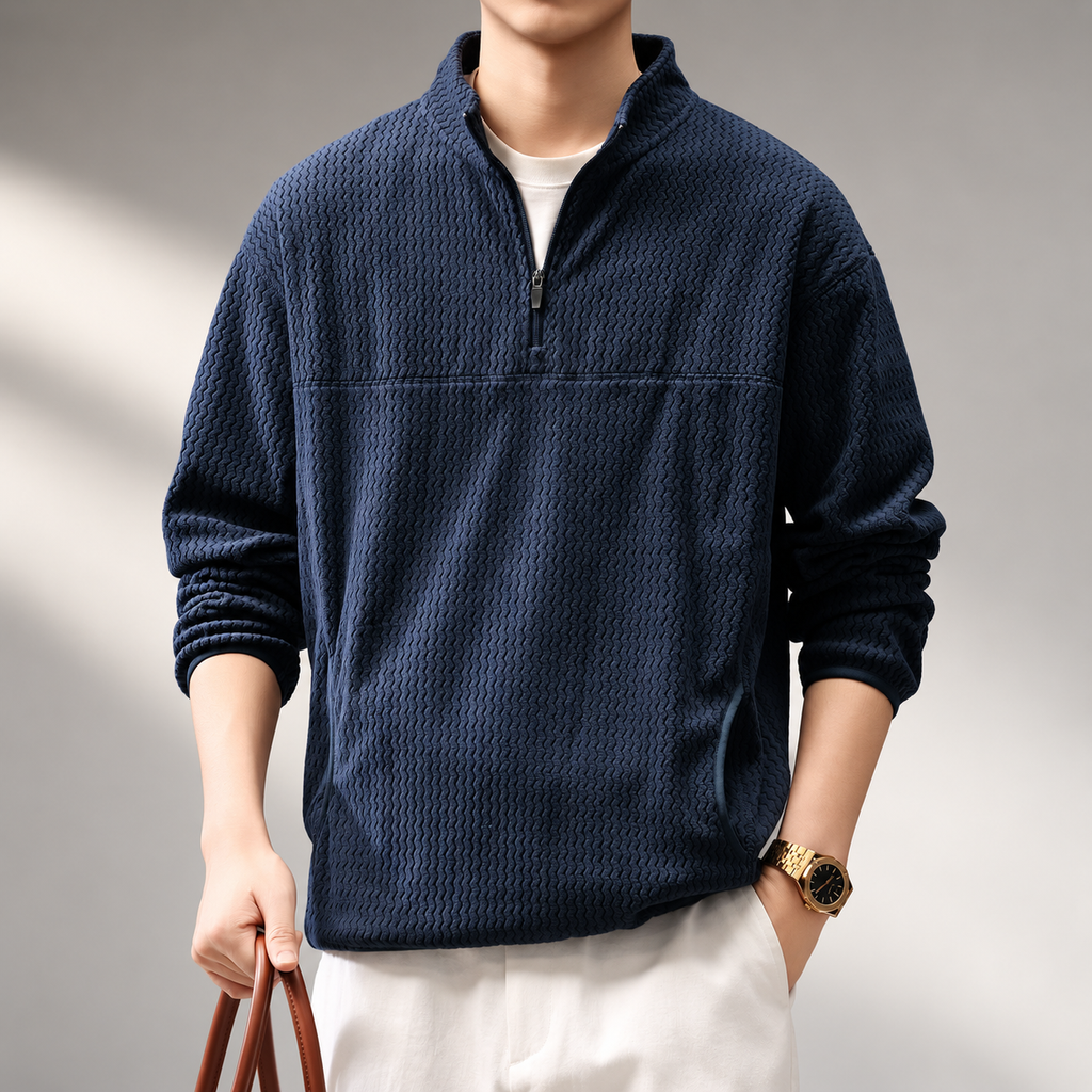 Sullivan Men’s Textured Quarter-Zip Pullover Sweater