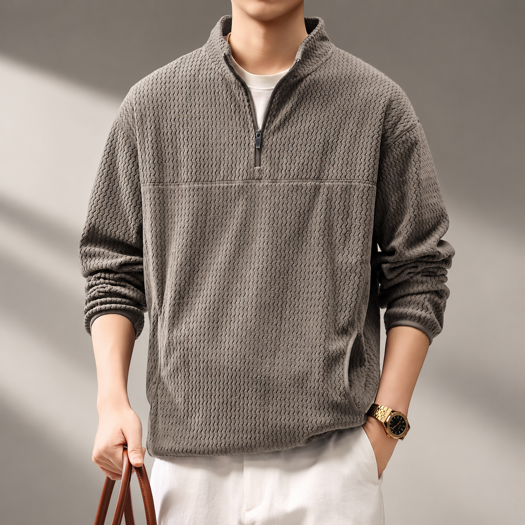 Sullivan Men’s Textured Quarter-Zip Pullover Sweater