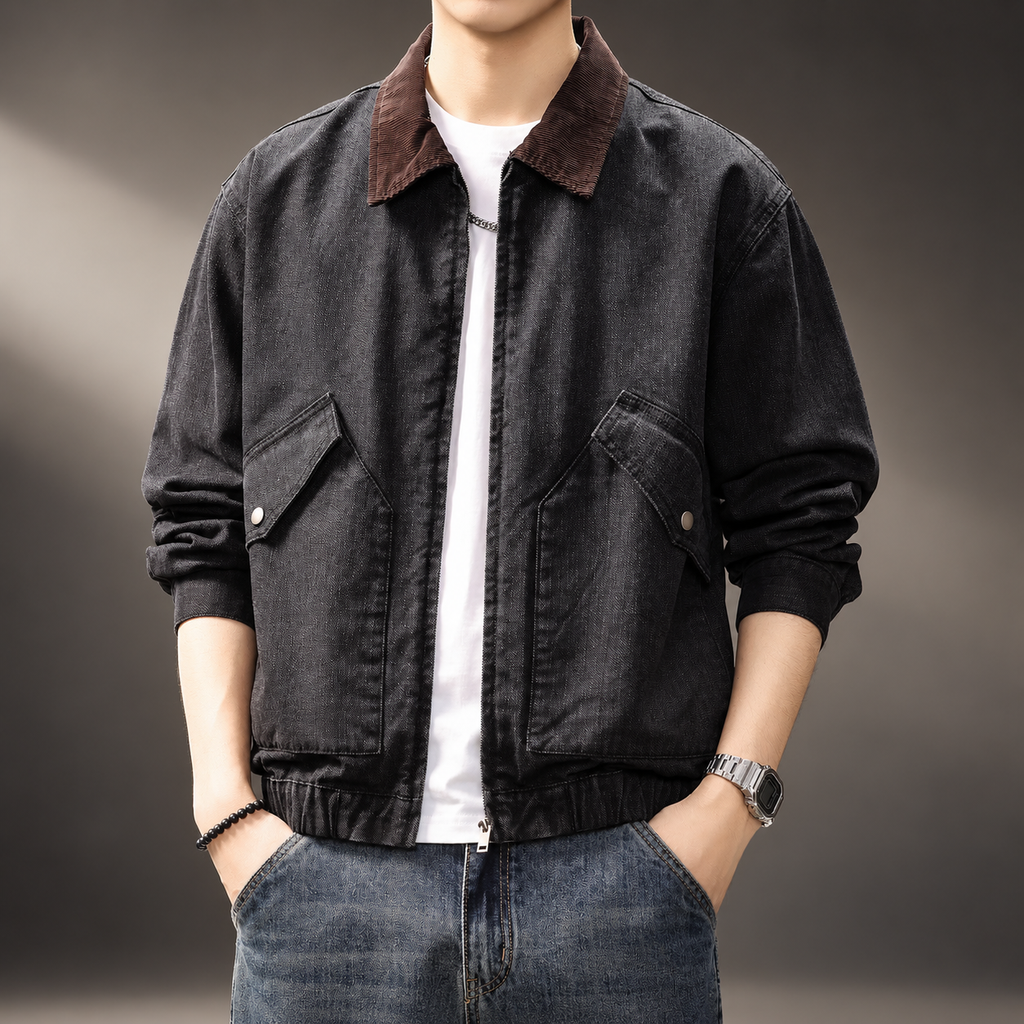 Elysian Casual Zip Jacket with Utility Pockets