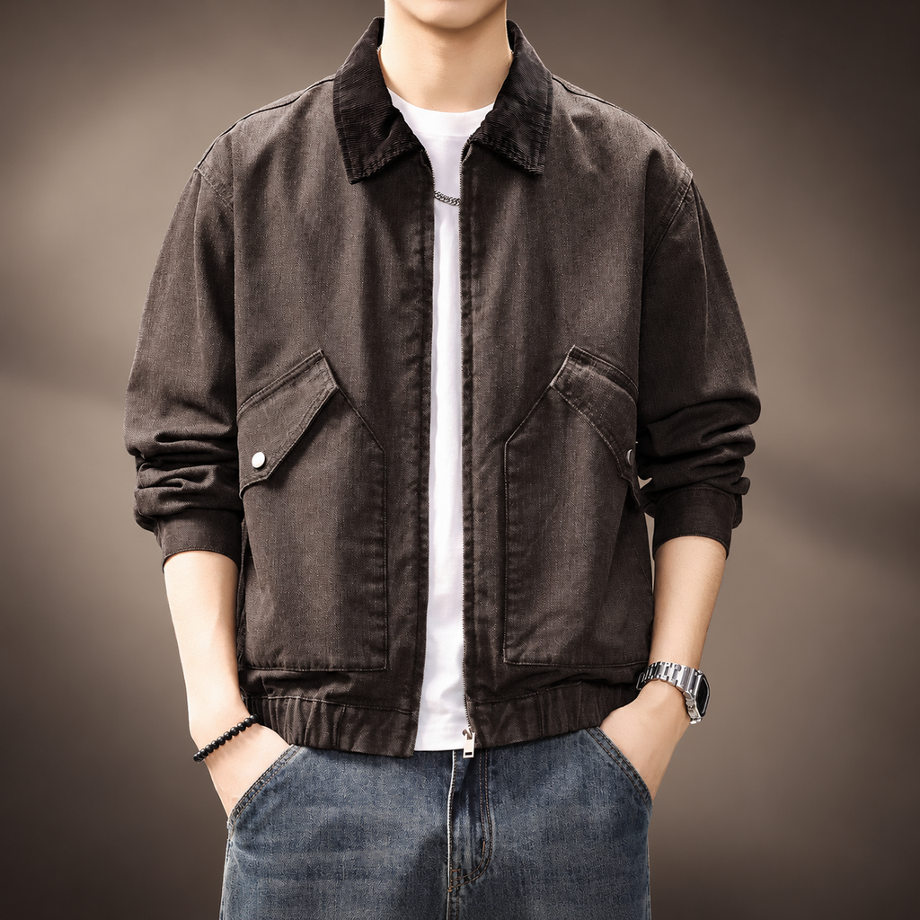 Elysian Casual Zip Jacket with Utility Pockets