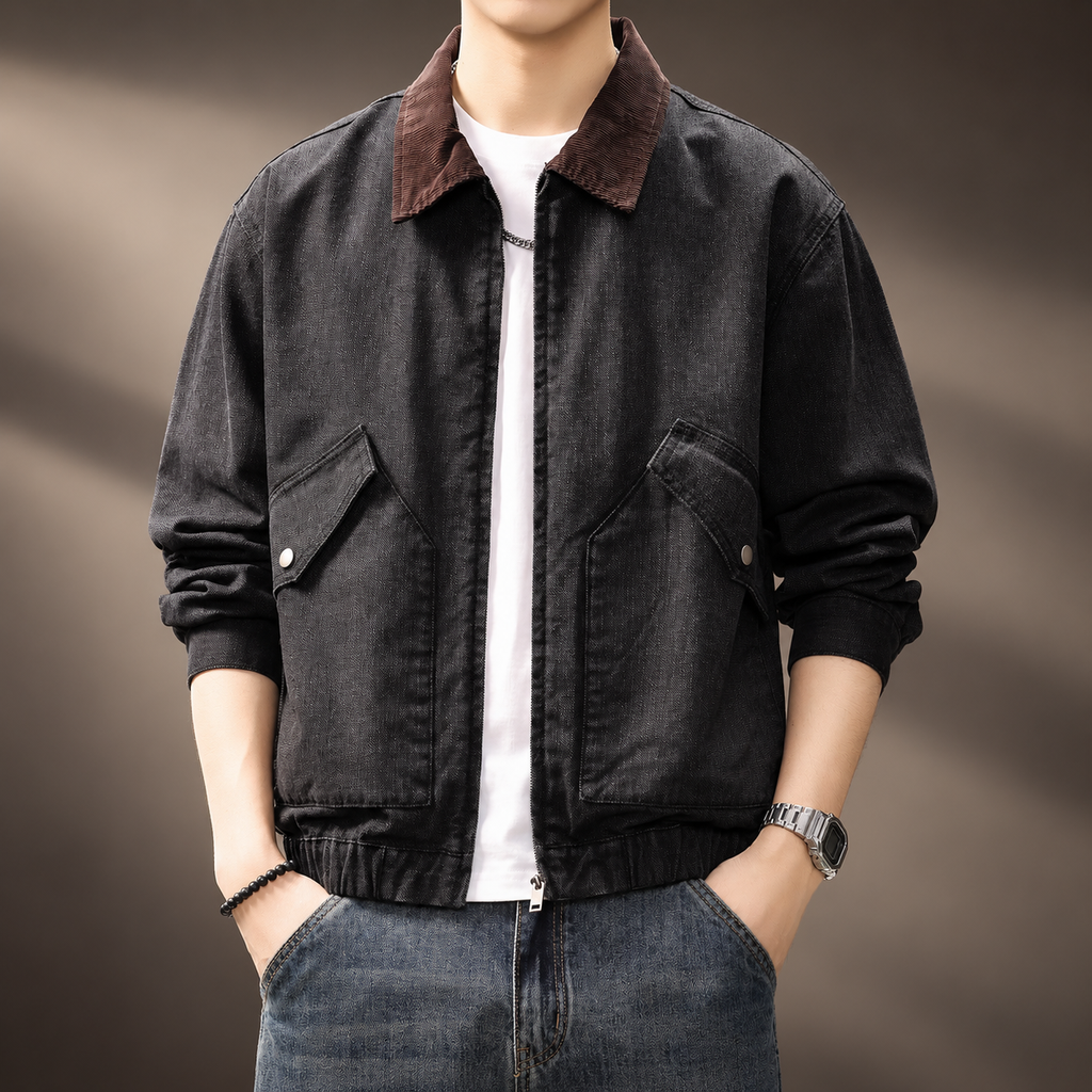 Elysian Casual Zip Jacket with Utility Pockets
