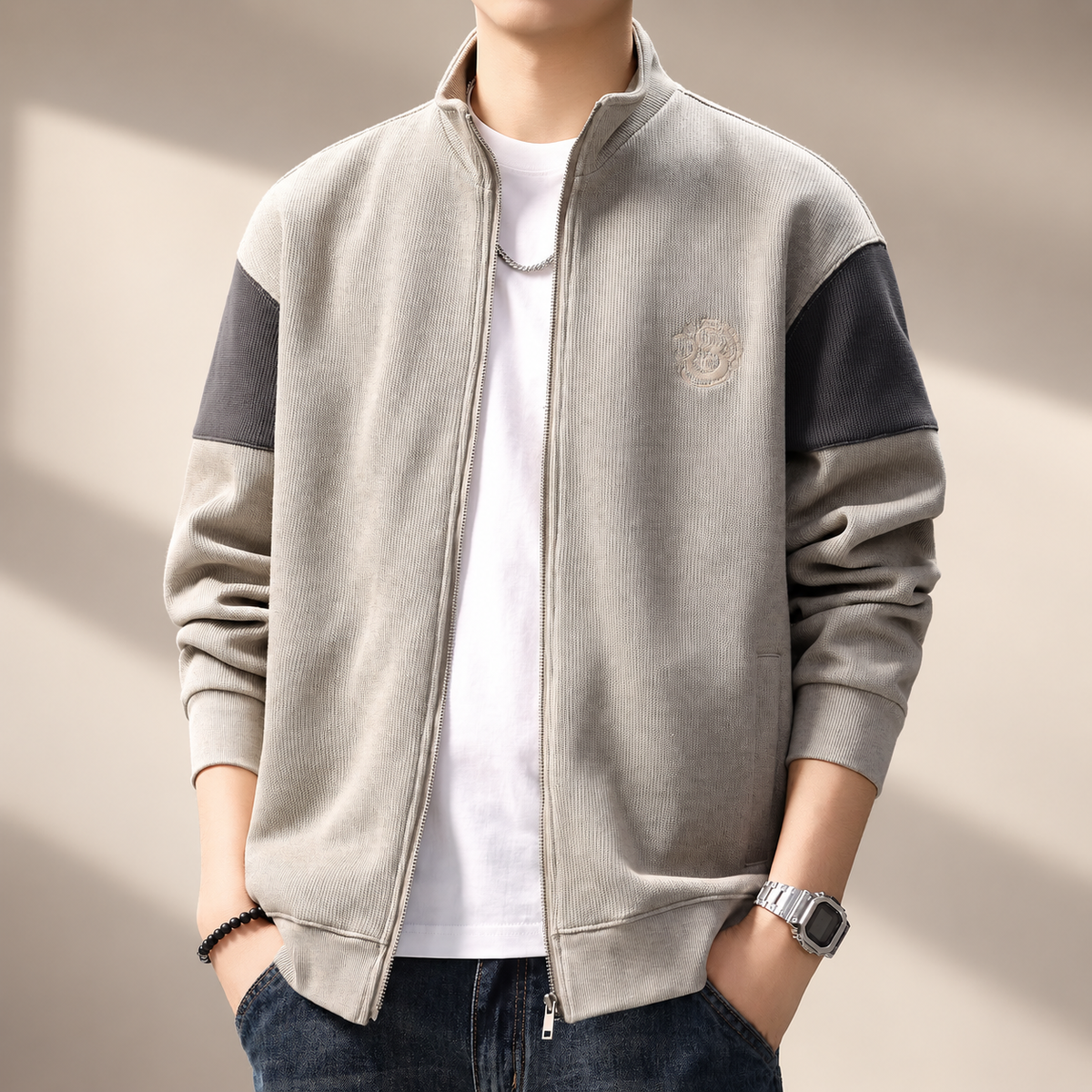 Carter Men’s Colorblock Full-Zip Knit Jacket