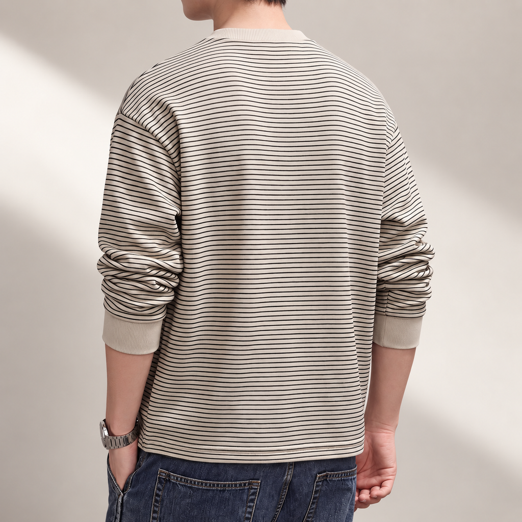 Dakota Men’s Striped Henley Long Sleeve Shirt