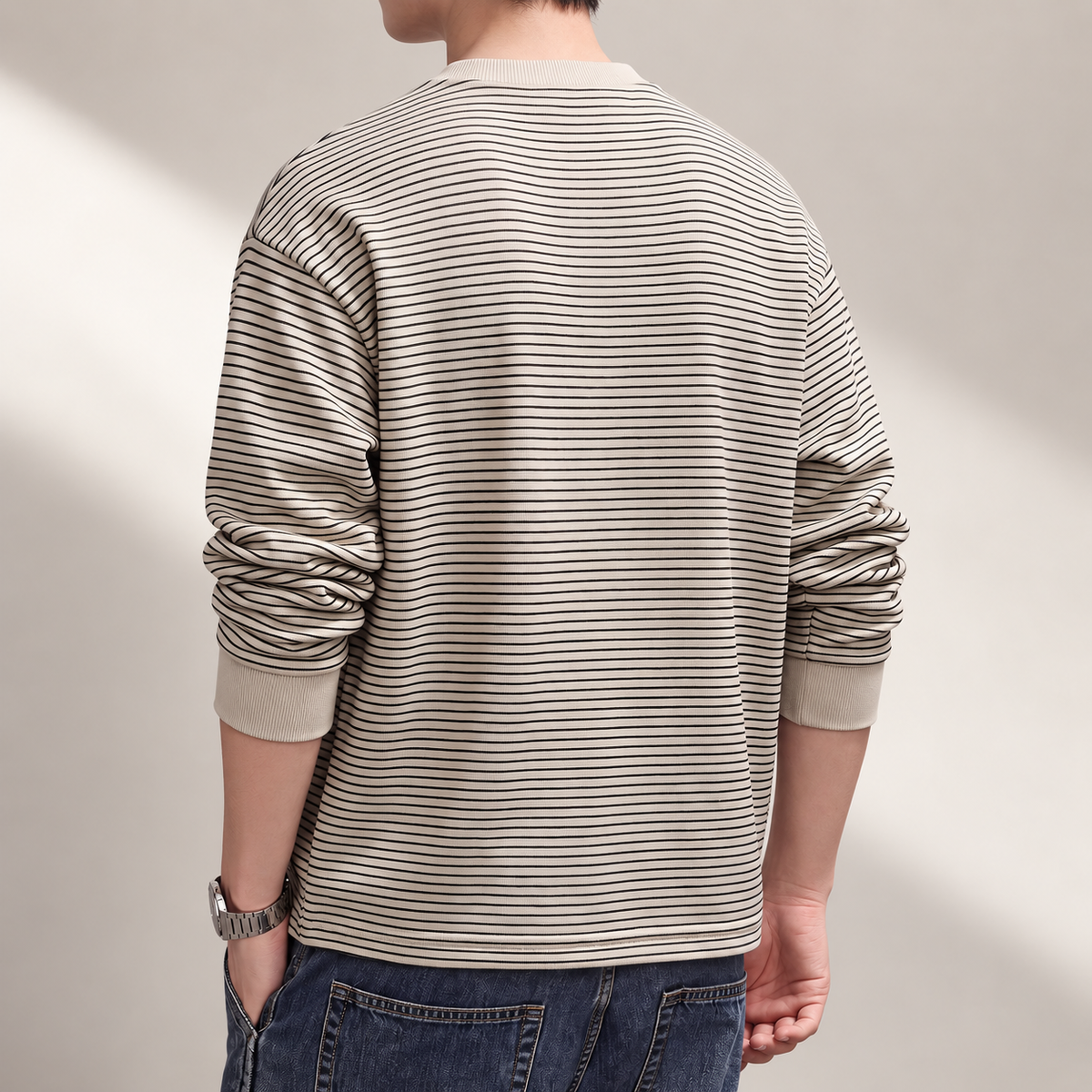 Dakota Men’s Striped Henley Long Sleeve Shirt
