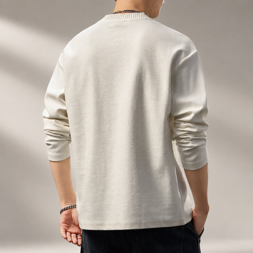 Giovanni Men’s Ribbed Collar Henley Shirt