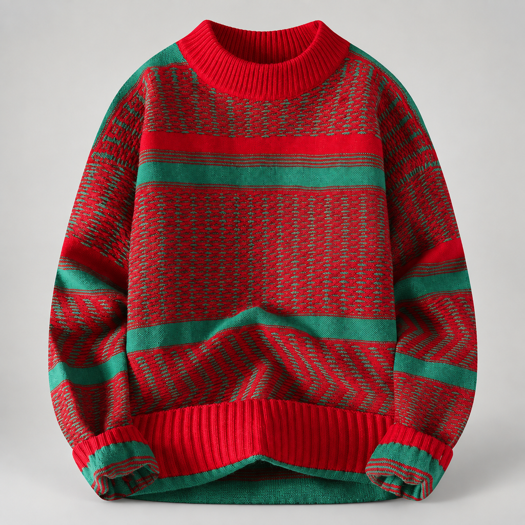 Luca Striped Crewneck Knit Sweater