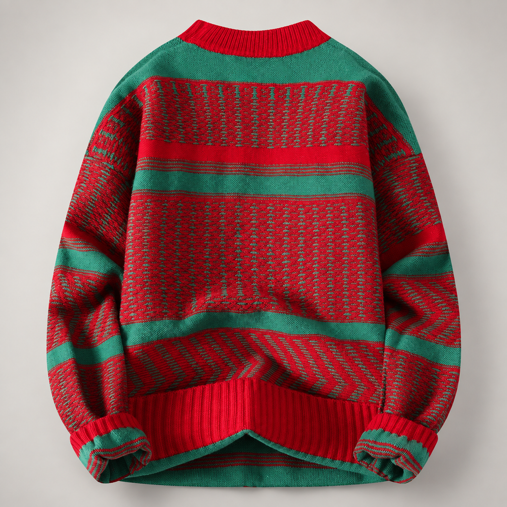 Luca Striped Crewneck Knit Sweater