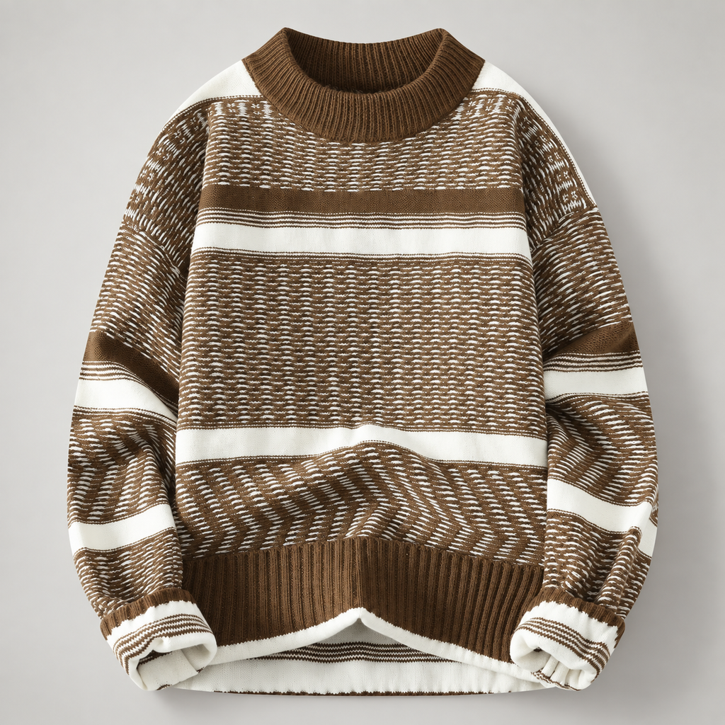 Luca Striped Crewneck Knit Sweater