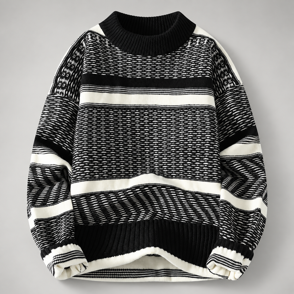 Luca Striped Crewneck Knit Sweater