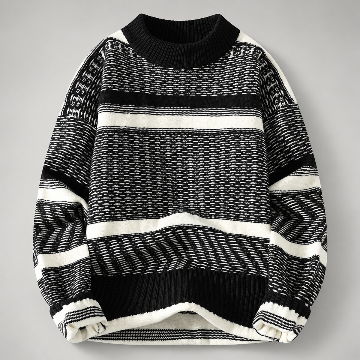 Luca Striped Crewneck Knit Sweater