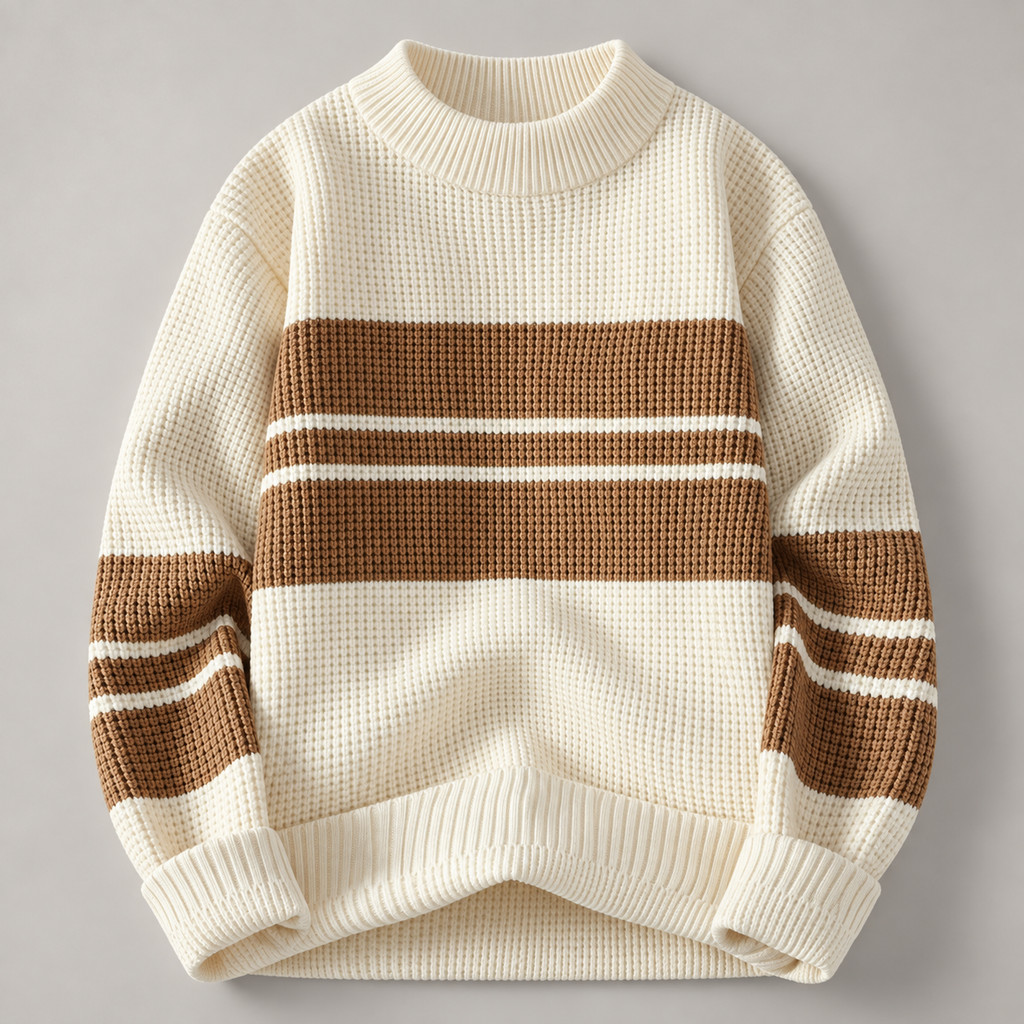 Etienne Waffle Knit Stripe Pullover